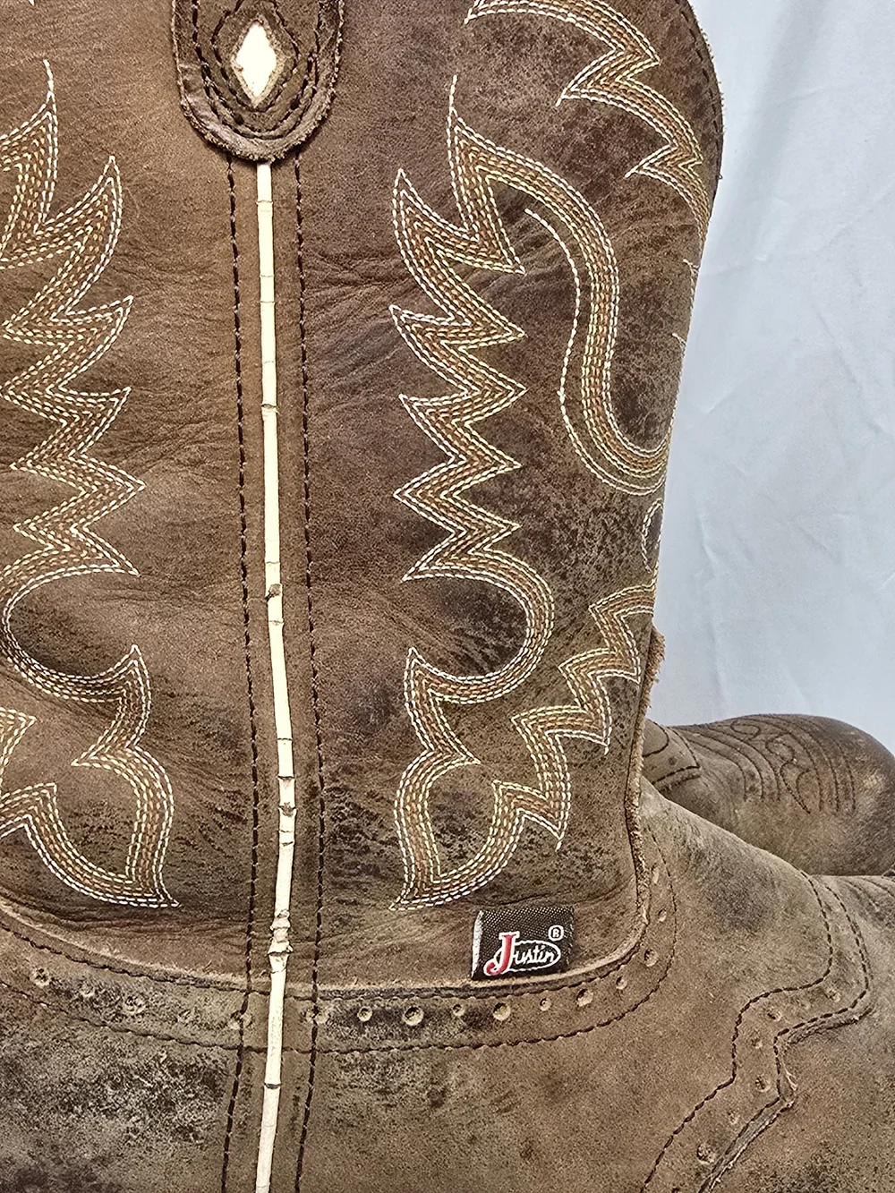 Justin Gypsy Inji Aged Bark Brown Leather Western Cowboy Boots Size 10.5B